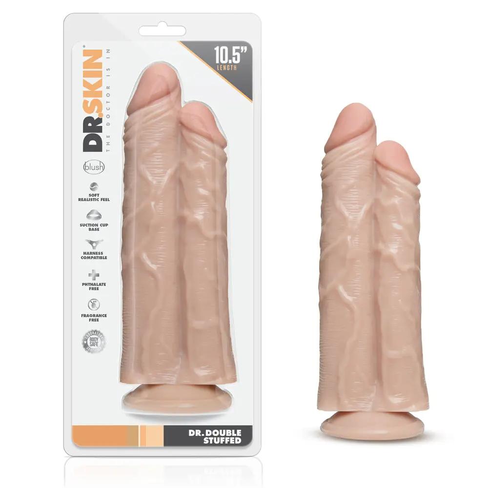 Dr. Skin Dr. Double Stuffed 10.5 in. Double Shaft Dildo Beige by Blush