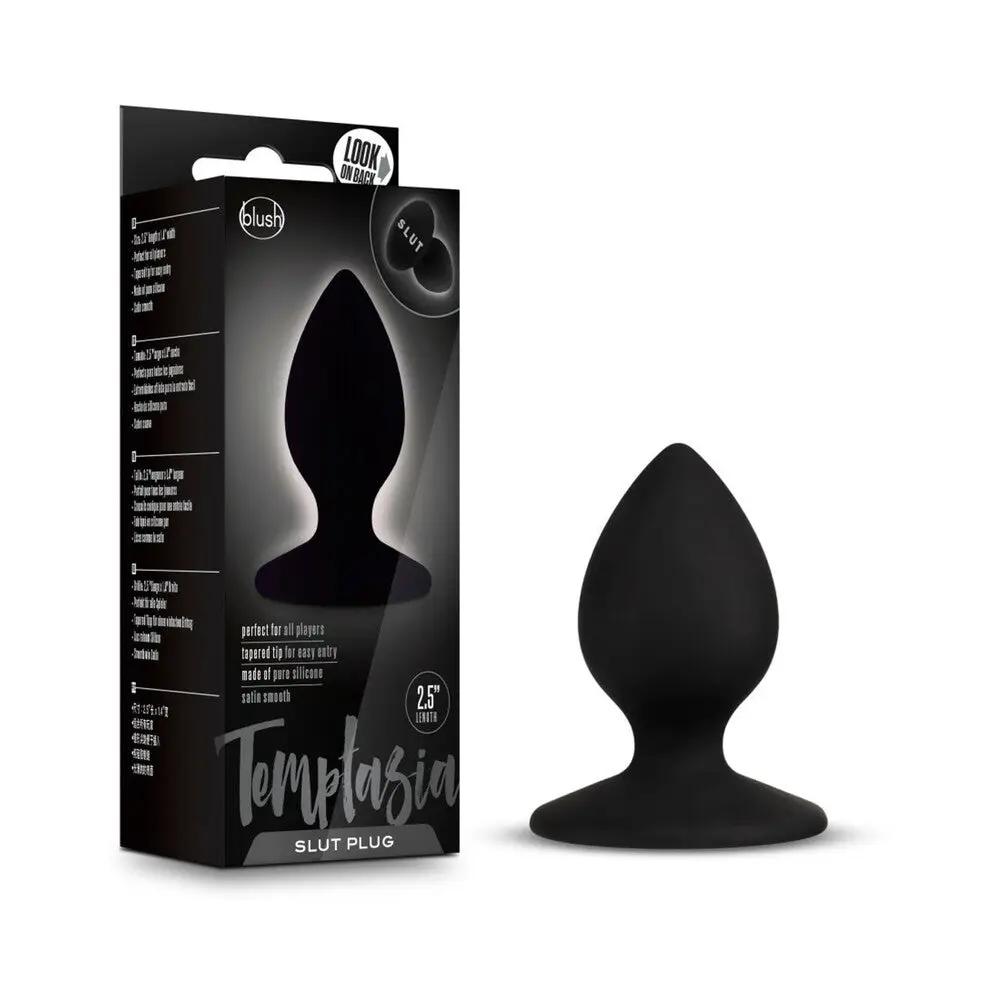 Temptasia 'Slut' Silicone Anal Plug Black by Blush