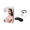 Lux Fetish Breathable Ball Gag with Adjustable Pressure Nipple Clamps by Electric Eel