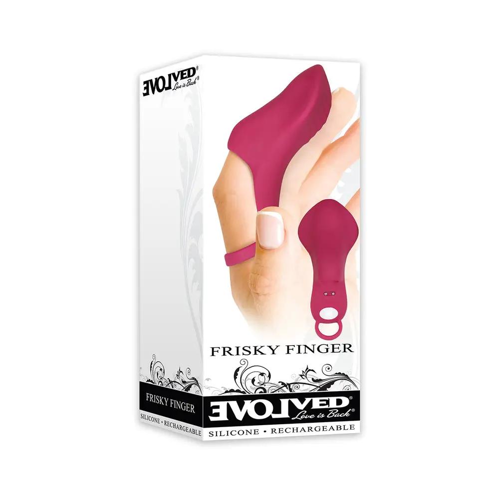 Evolved Frisky Finger Rechargeable Silicone Finger Vibrator Burgundy by Evolved
