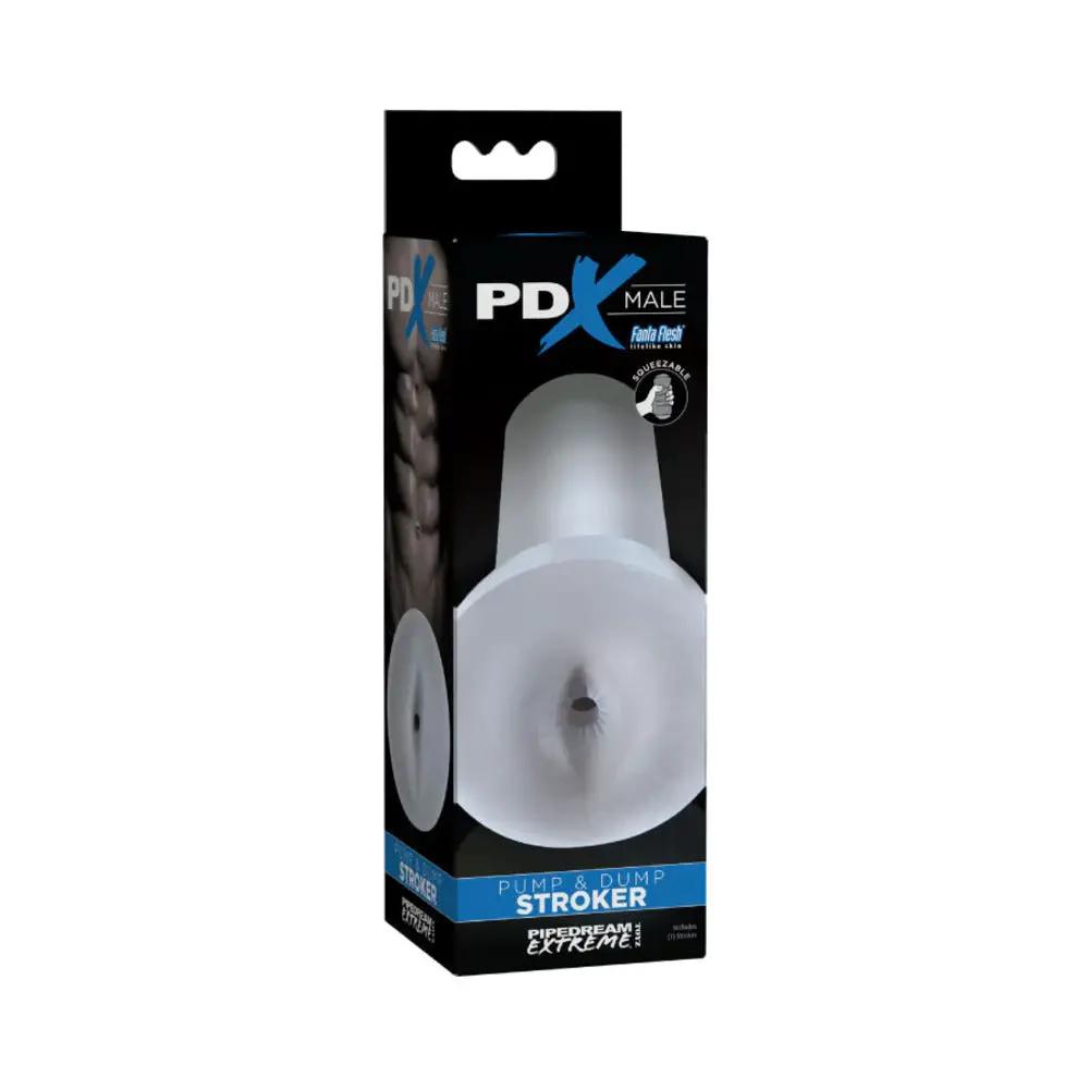 PDX Male Pump & Dump Squeezable Anal Stroker Clear by PDX Brands