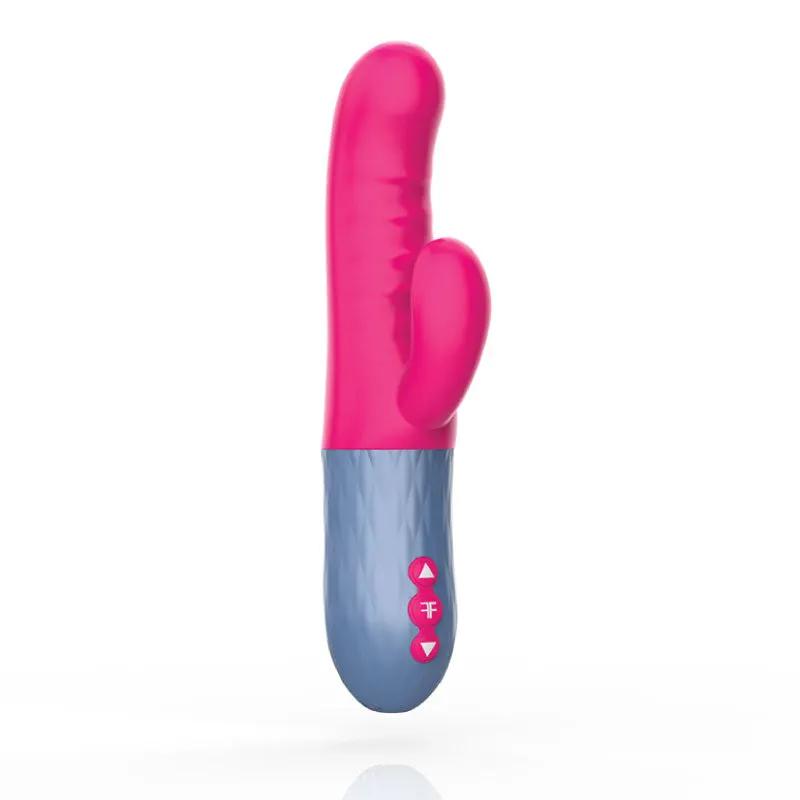 FemmeFunn Essenza Rechargeable Silicone Dual Stimulation Thrusting Vibrator Pink by FemmeFunn