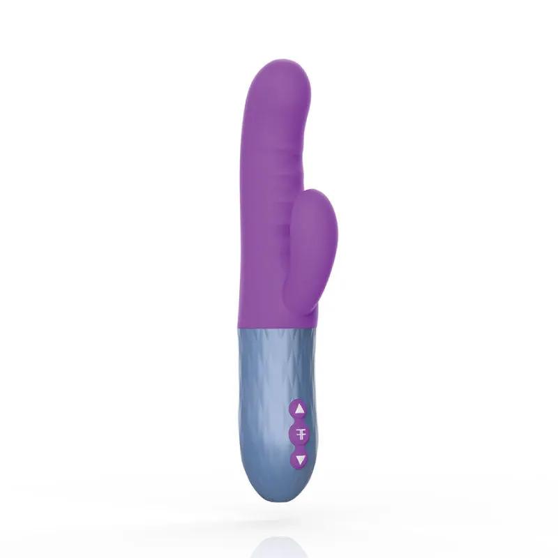 FemmeFunn Essenza Rechargeable Silicone Dual Stimulation Thrusting Vibrator Purple by FemmeFunn