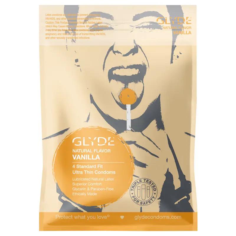 Glyde Ultra Natural Flavor 4pk Vanilla Condoms by Glyde Condoms