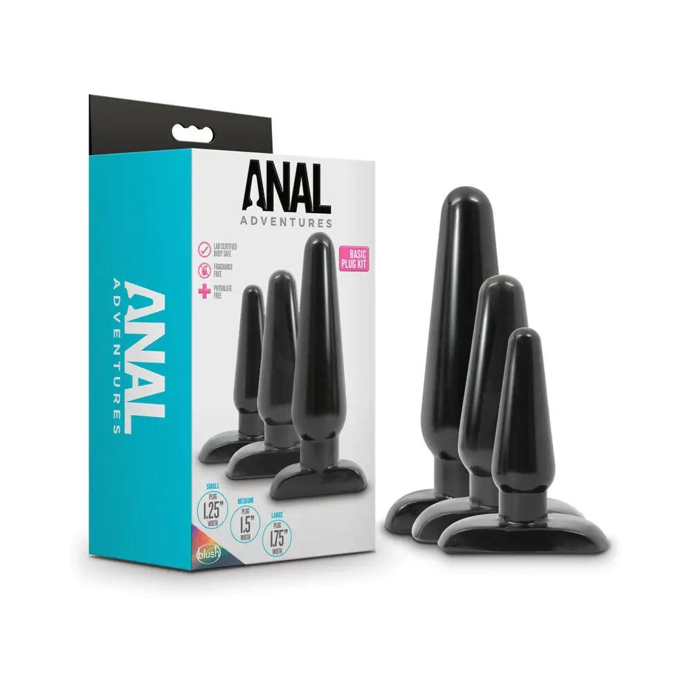 Anal Adventures 3-Piece Basic Plug Kit Black by Blush