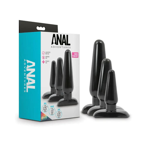 Anal Adventures 3-Piece Basic Plug Kit Black by Blush