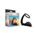 Anal Adventures Platinum Silicone Cock Ring Plug Black by Blush