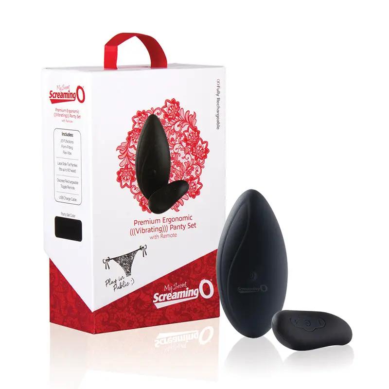 Screaming O Premium Ergonomic Remote Panty Set Black by Screaming O