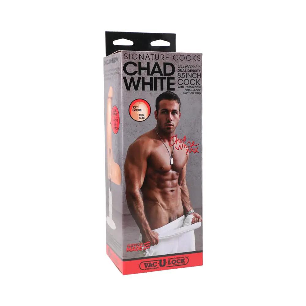 Signature Cocks - Chad White 8.5 Inch ULTRASKYN Cock with Removable Vac-U-Lock Suction Cup Vanilla by Doc Johnson