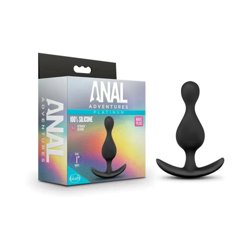Anal Adventures Platinum Silicone Wave Plug Black by Blush