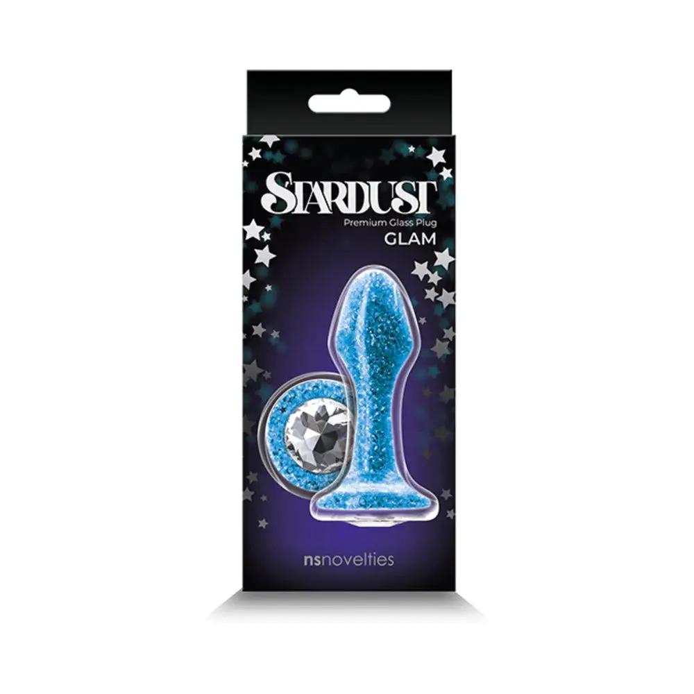 Stardust Glam Glass Plug with Gem Base Blue by NS Novelties