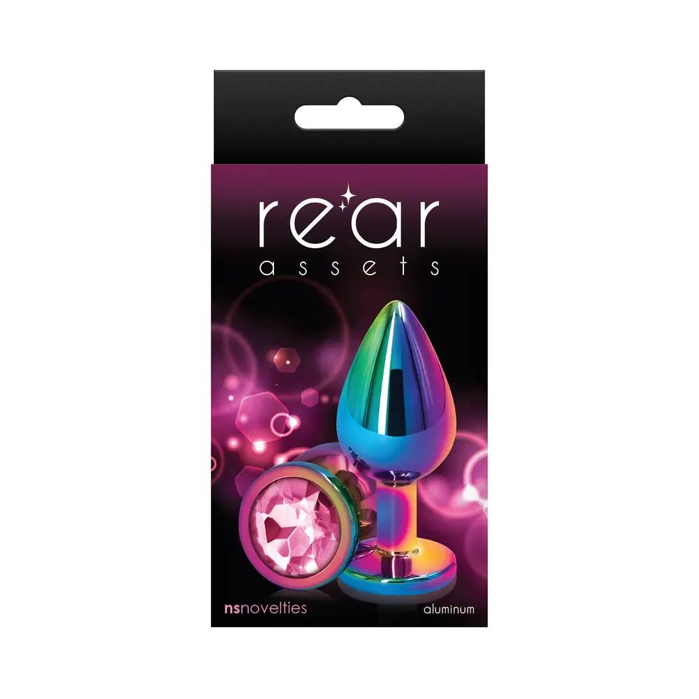 Rear Assets Metal Anal Plug Medium Multicolor/Pink by NS Novelties