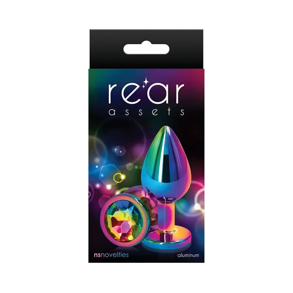 Rear Assets Metal Anal Plug Medium Multicolor/Rainbow by NS Novelties