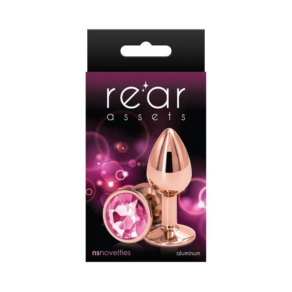 Rear Assets Rose Gold Anal Plug Small Pink by NS Novelties
