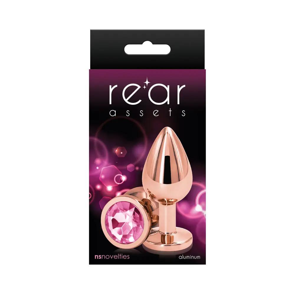 Rear Assets Rose Gold Anal Plug Medium Pink by NS Novelties