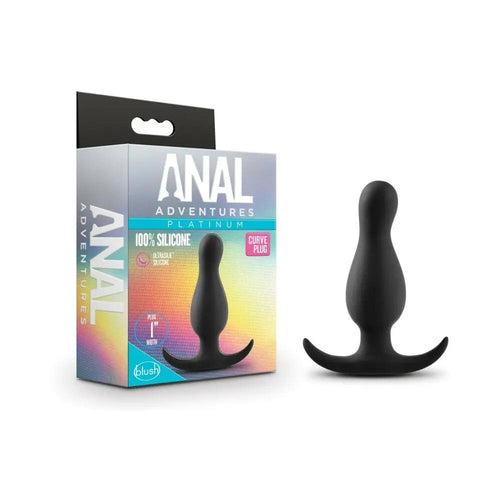Anal Adventures Platinum Silicone Curve Plug Black by Blush