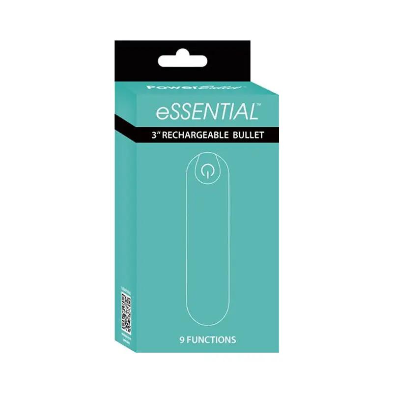 Powerbullet eSSENTIAL Rechargeable 3 in. Bullet Vibrator Teal by BMS