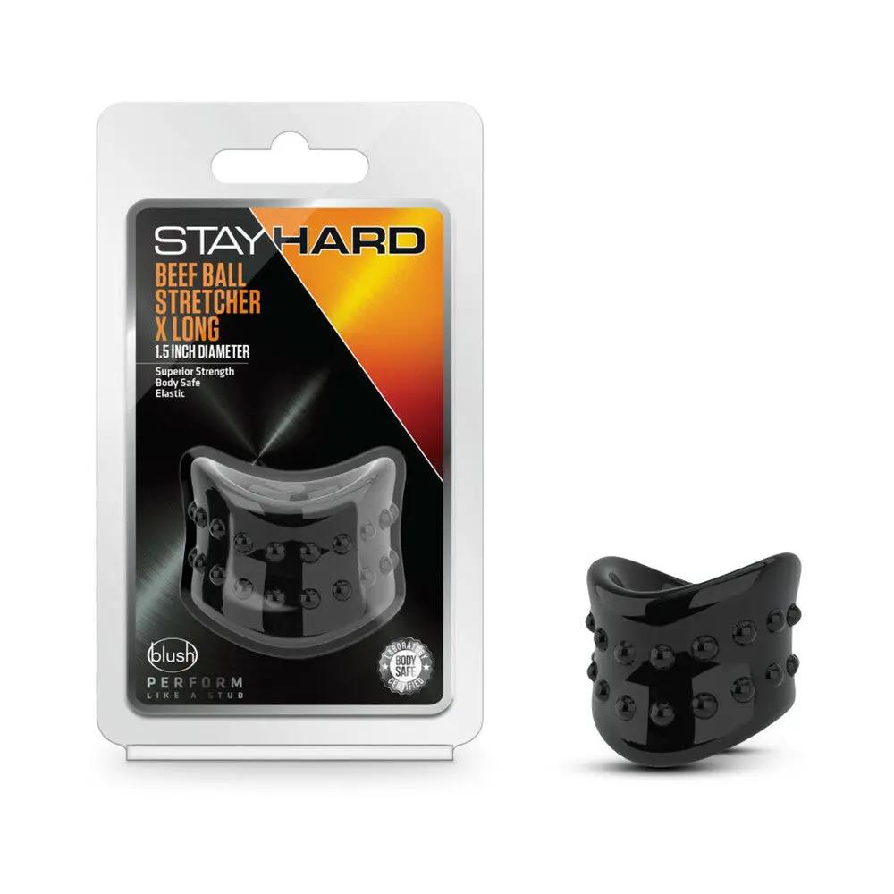 Stay Hard Beef Ball Stretcher X Long 1.5 in. Black by Blush