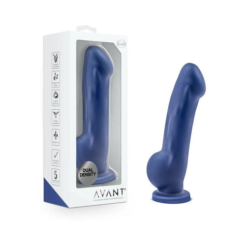 Avant D8 Ergo 7.5 in. Dual Density Silicone Dildo Indigo by Blush