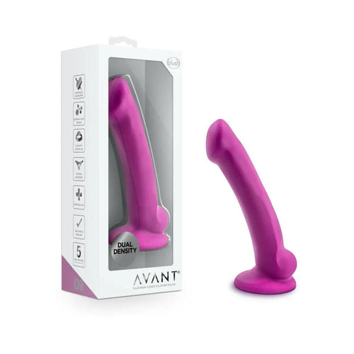 Avant D9 Ergo Mini 7 in. Dual Density Silicone Dildo Violet by Blush