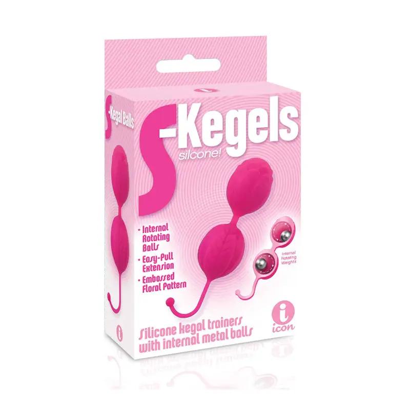The 9's S-Kegel Silicone Kegel Balls Pink by Icon Brands