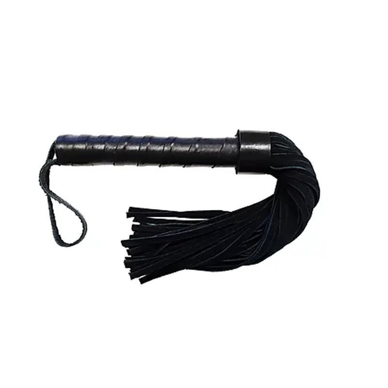 Short Suede Flogger with Leather Handle - BLACK by Rouge Garments