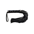 Short Leather Flogger with Studded Handle - BLACK by Rouge Garments