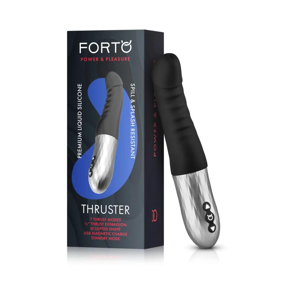 Forto Thruster Rechargeable Silicone Thrusting G-Spot Vibrator Black by Forto