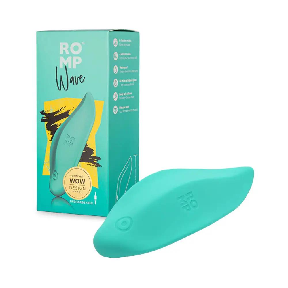 ROMP Wave Rechargeable Silicone Lay-On Vibrator Mint by ROMP