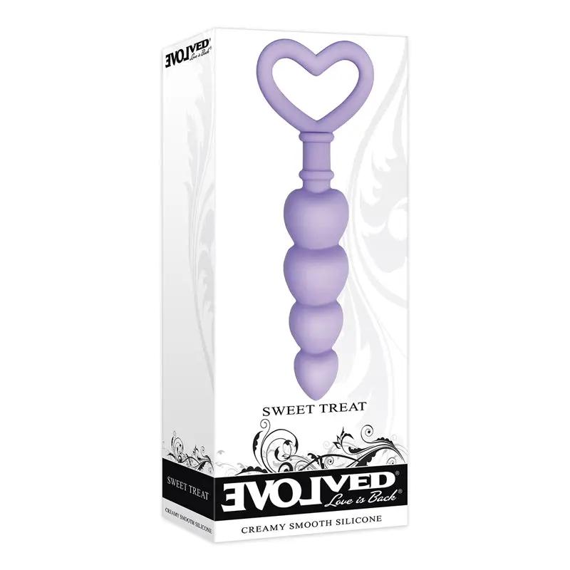 Evolved Sweet Treat Heart-Shaped Beaded Silicone Anal Plug Light Purple by Evolved