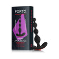 Forto Vibrating Anal Beads Rechargeable Silicone Plug Black by Forto