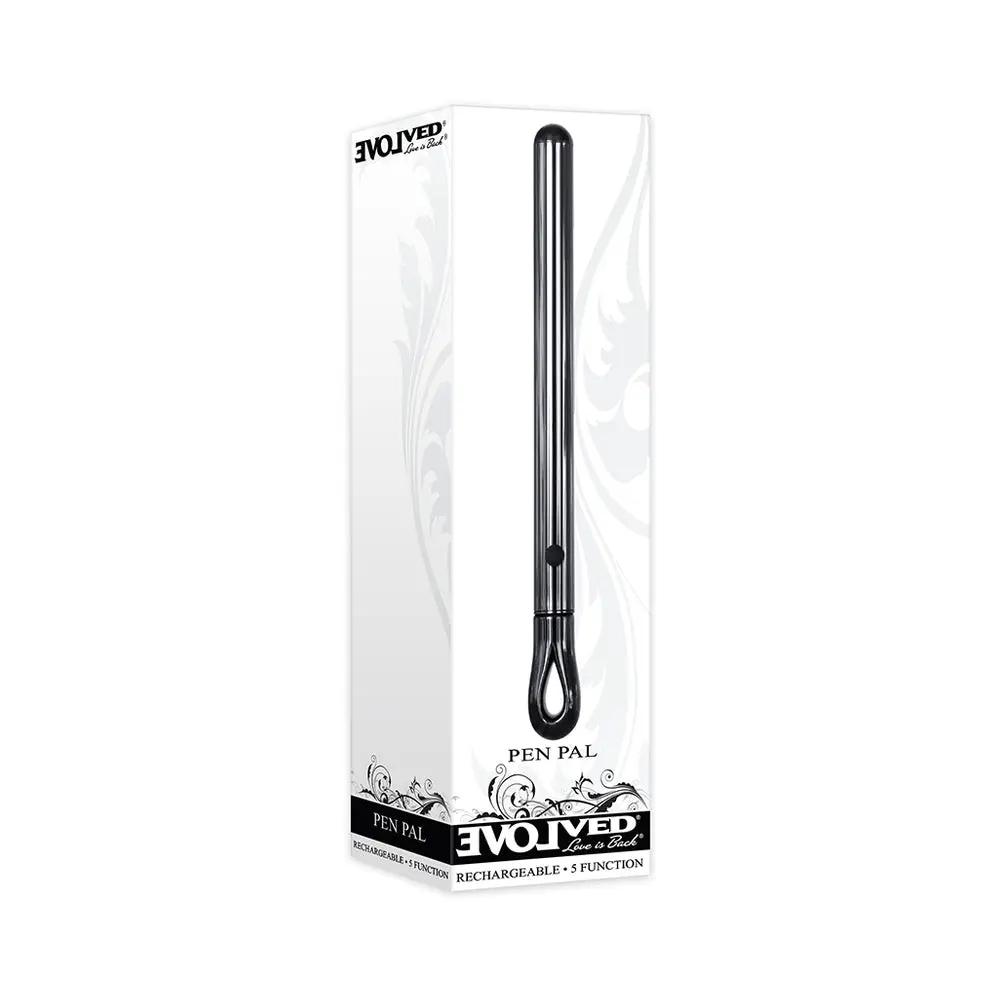 Evolved Pen Pal Rechargeable Metal Pen Vibrator Chrome by Evolved