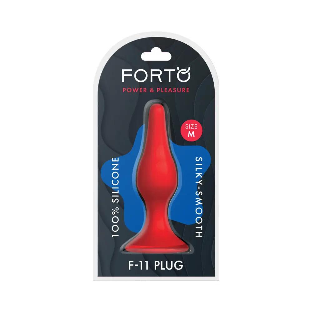 Forto F-11 Lungo Silicone Anal Plug Medium Red by Forto