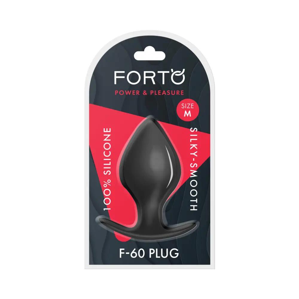 Forto F-60 Spade Silicone Anal Plug Medium Black by Forto