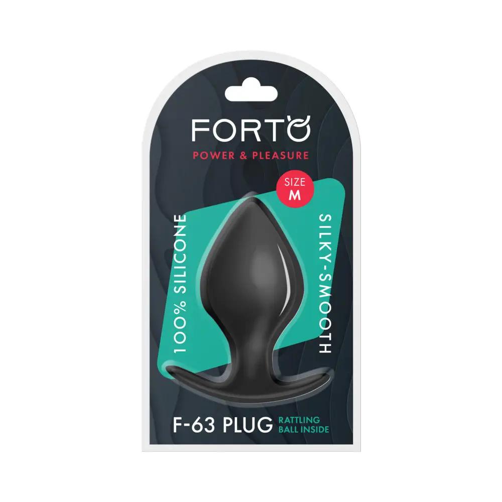 Forto F-63 Rattler Spade Silicone Anal Plug Medium Black by Forto