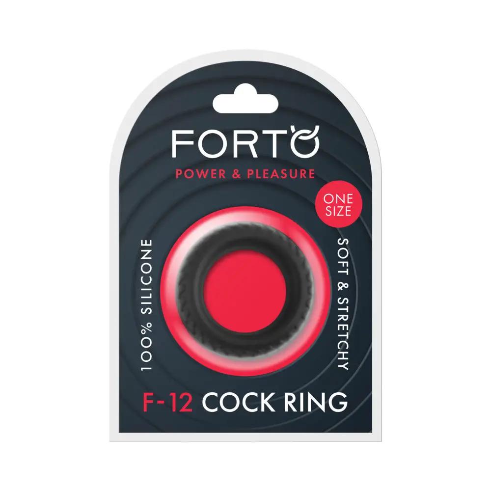 Forto F-12 Liquid Silicone Cockring 35mm Black by Forto