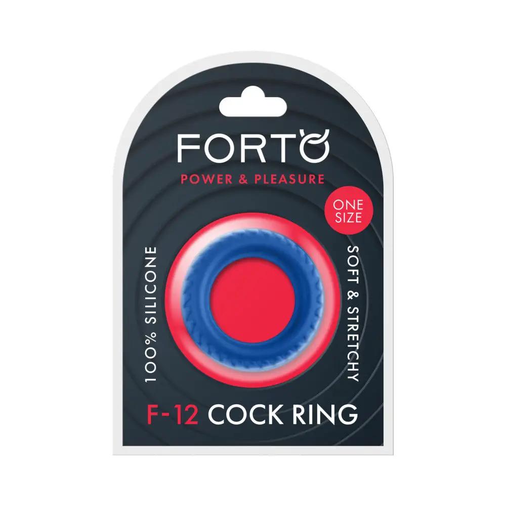 Forto F-12 Liquid Silicone Cockring 35mm Blue by Forto