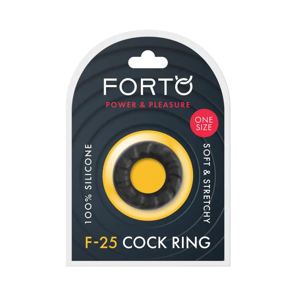 Forto F-25 Liquid Silicone Cockring 23mm Black by Forto