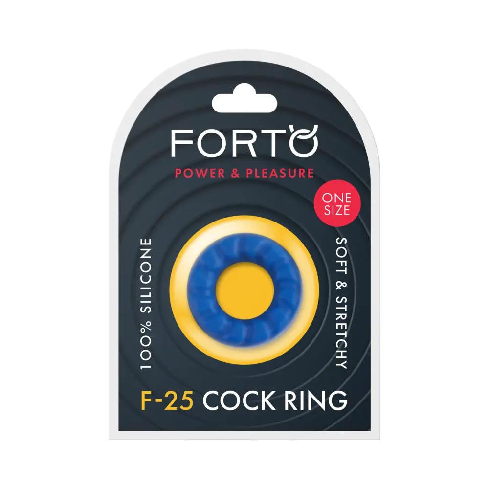 Forto F-25 Liquid Silicone Cockring 23mm Blue by Forto
