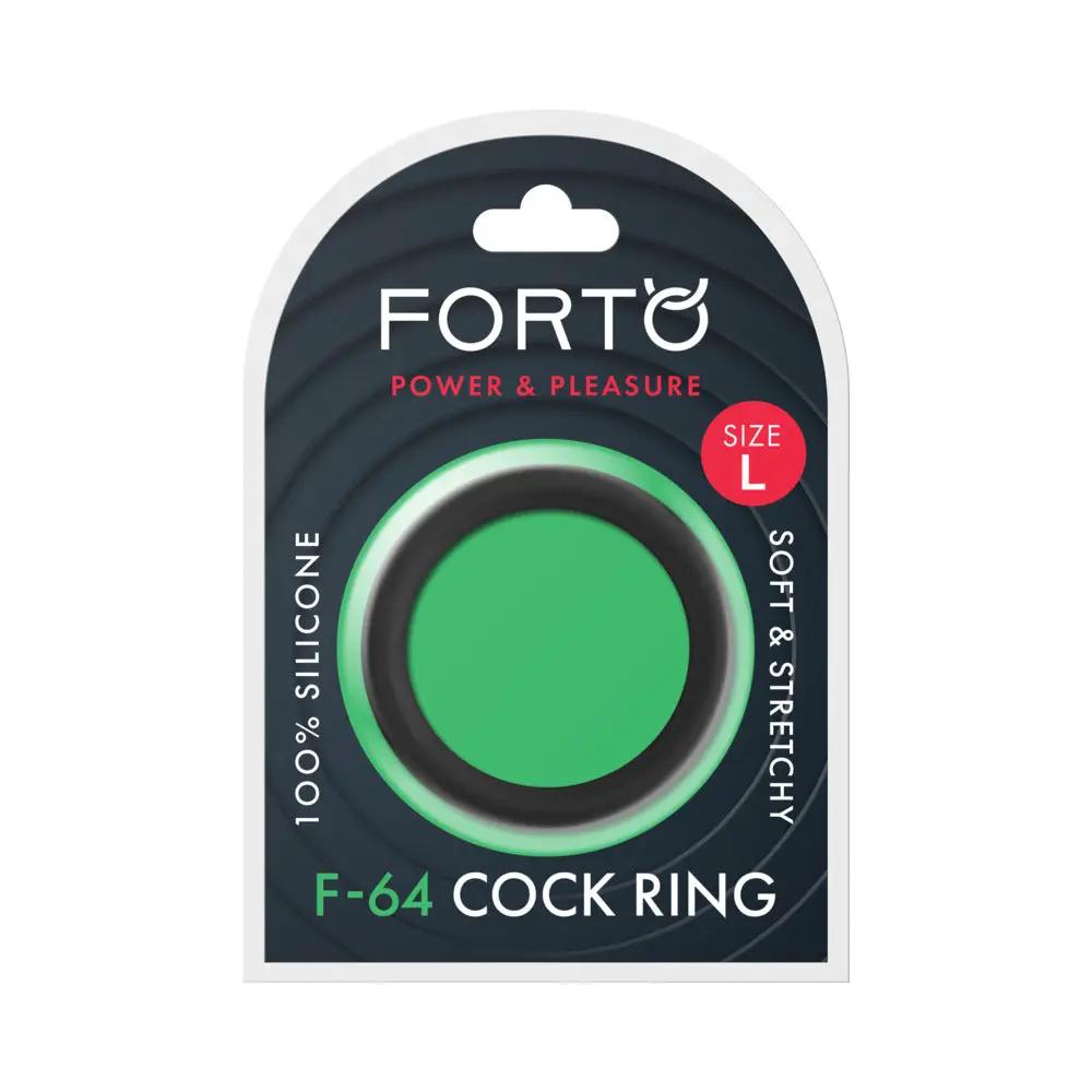 Forto F-64 Wide Liquid Silicone Cockring Large Black by Forto