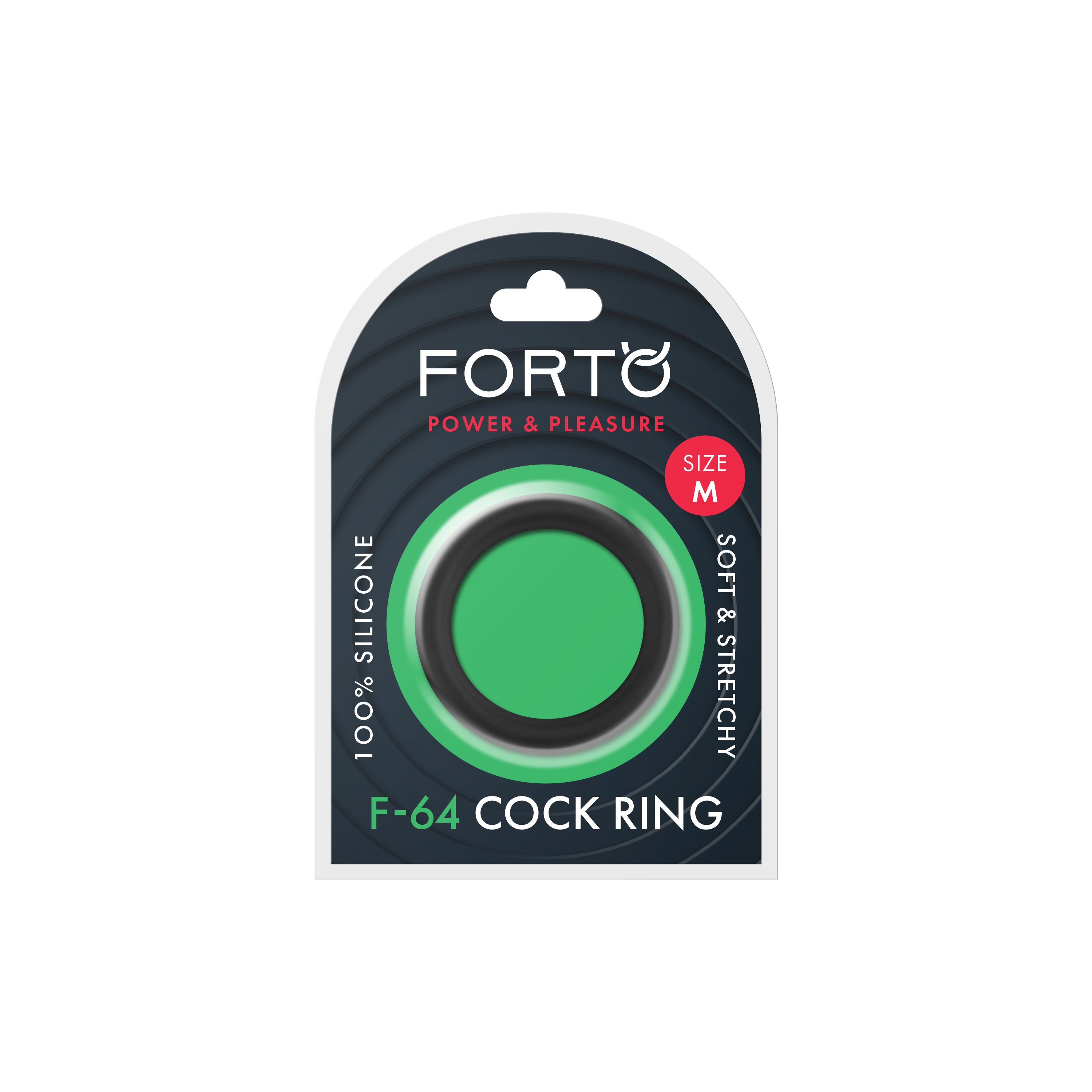 Forto F-64 Wide Liquid Silicone Cockring Medium Black by Forto