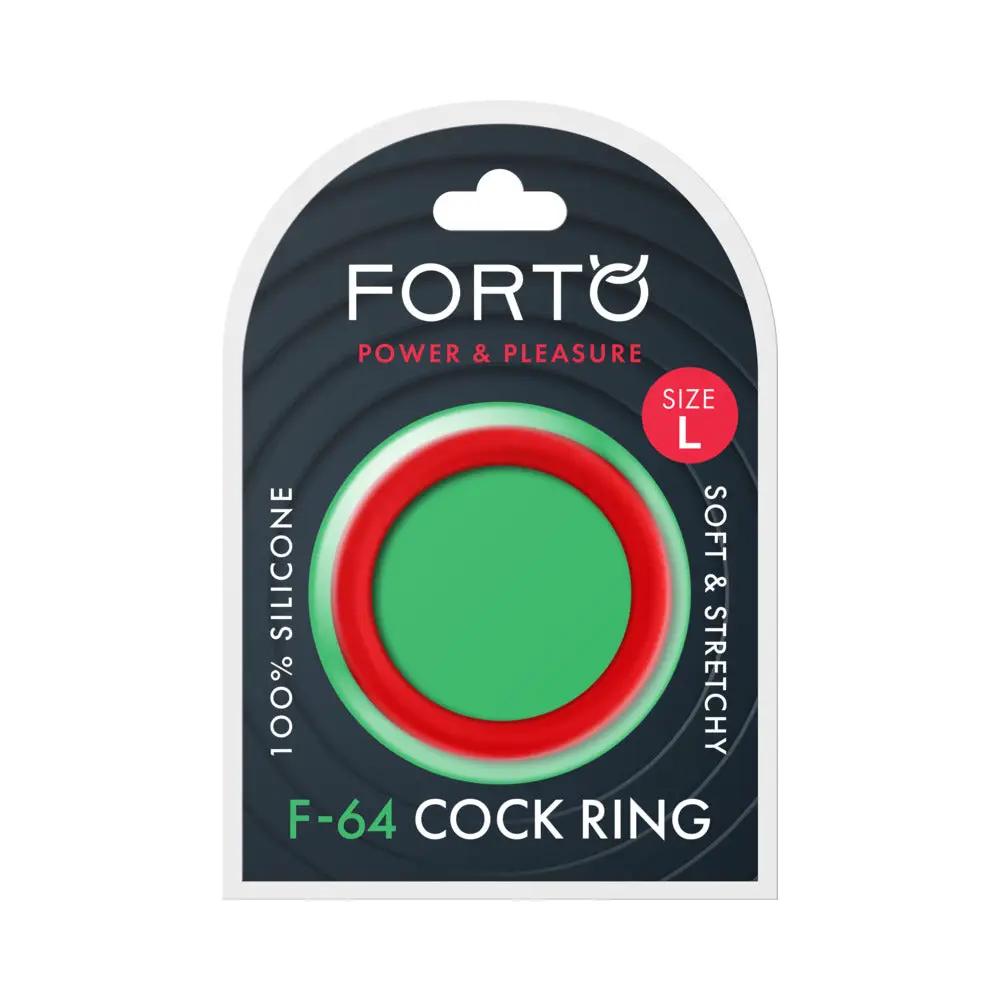 Forto F-64 Wide Liquid Silicone Cockring Large Red by Forto