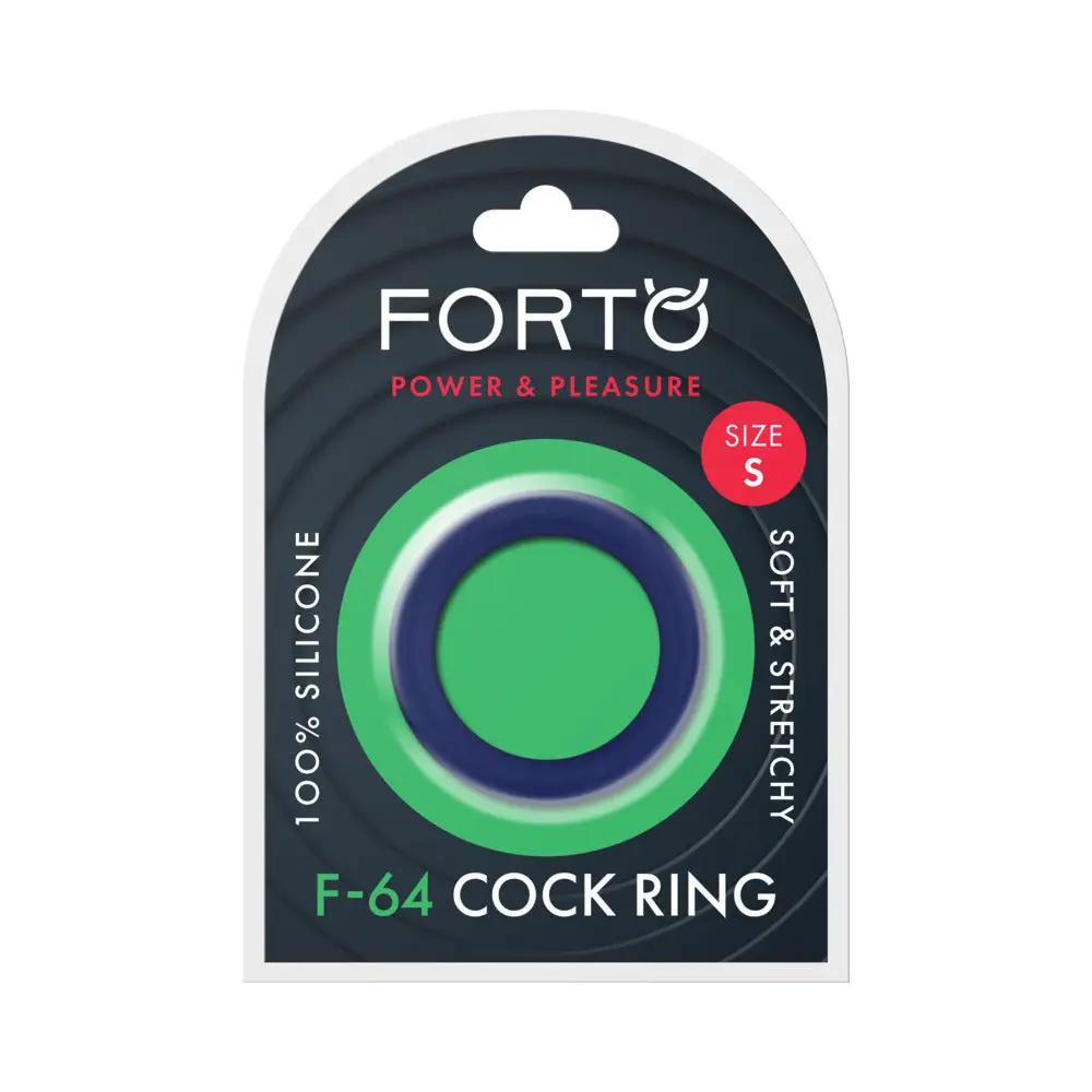 Forto F-64 Wide Liquid Silicone Cockring Small Blue by Forto