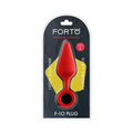 Forto F-10 Silicone Anal Plug with Pull Ring Large Red by Forto