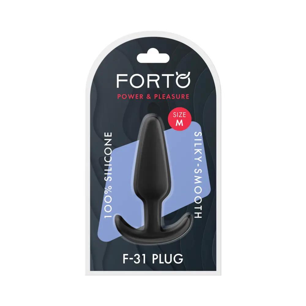 Forto F-31 Silicone Anal Plug Medium Black by Forto