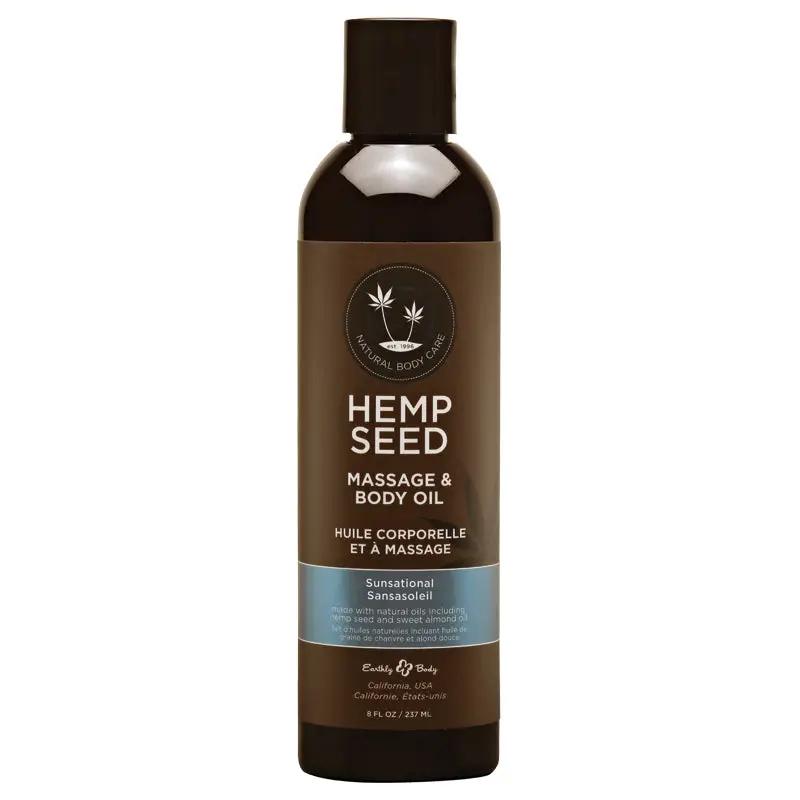 Earthly Body Hemp Massage Oil Sunsational 8 oz. by Earthly Body