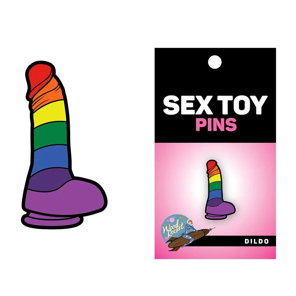 Sex Toy Pin Rainbow Dildo by Wood Rocket