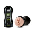 M for Men Soft + Wet Pussy with Pleasure Ridges Self-Lubricating Vagina Stroker Beige by Blush