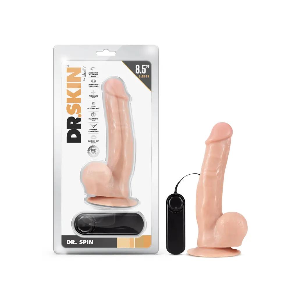 Dr. Skin Dr. Spin 8.5 in. Gyrating Realistic Dildo with Balls Beige by Blush