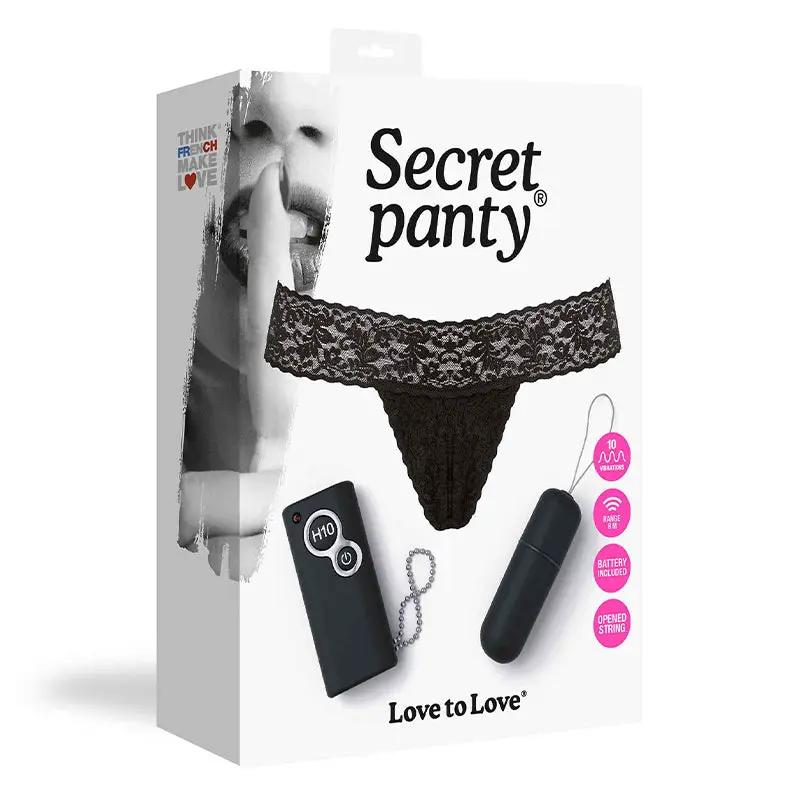 Love to Love Secret Panty Vibrating Panty Set Black by Lovely Planet